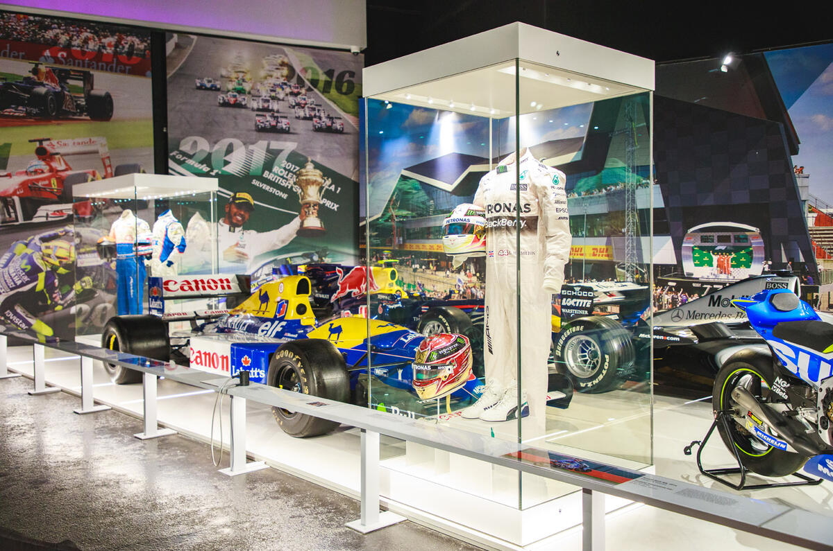 Silverstone museum Lewis Hamilton display Silverstone museum Lewis Hamilton display