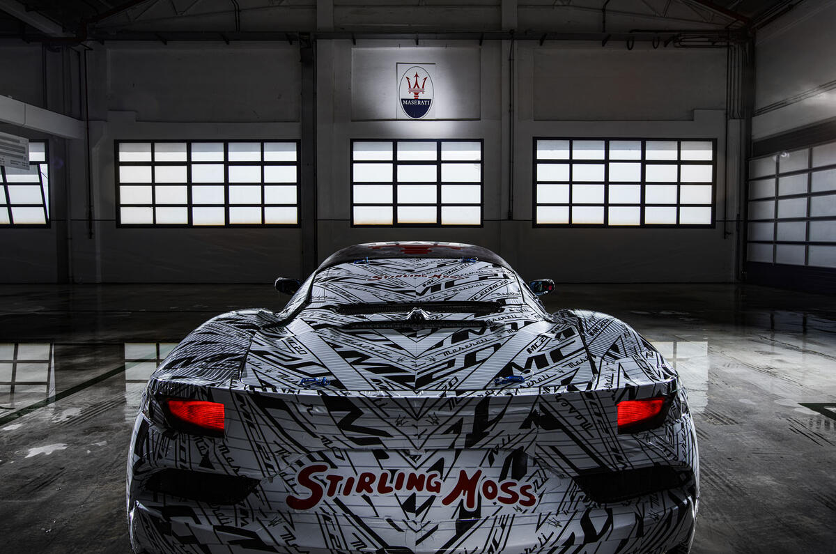 2020 Maserati MC20 development mule with Stirling Moss livery 2020 Maserati MC20 development mule with Stirling Moss livery