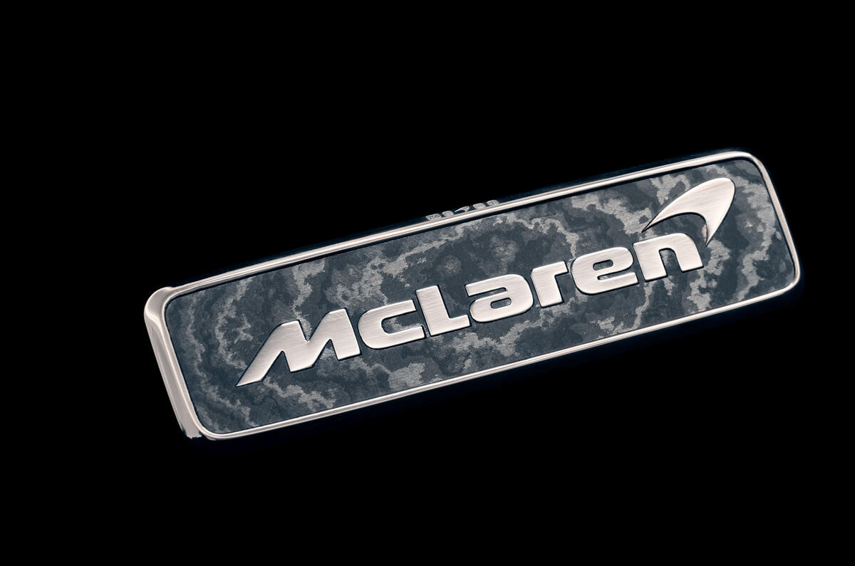 The badge of the McLaren Speedtail