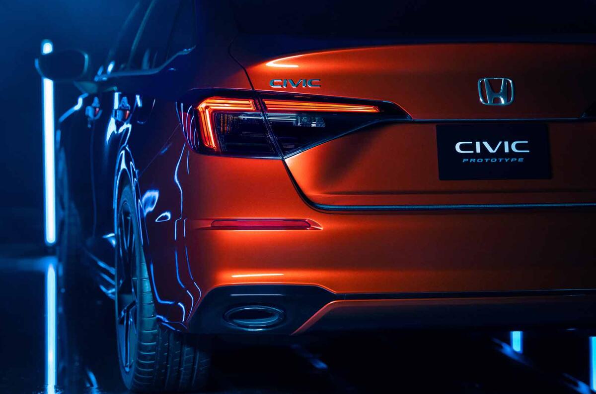 2022 Honda Civic prototype rear close 2022 Honda Civic prototype rear close