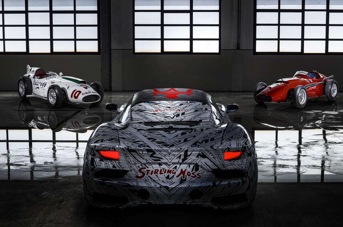 2020 Maserati MC20 development mule with Stirling Moss livery 2020 Maserati MC20 development mule with Stirling Moss livery