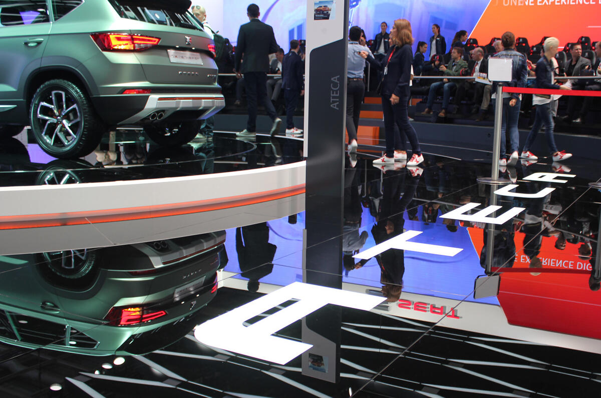 SEAT's Paris Motor Show stand, with the Ateca X-PERIENCE on display