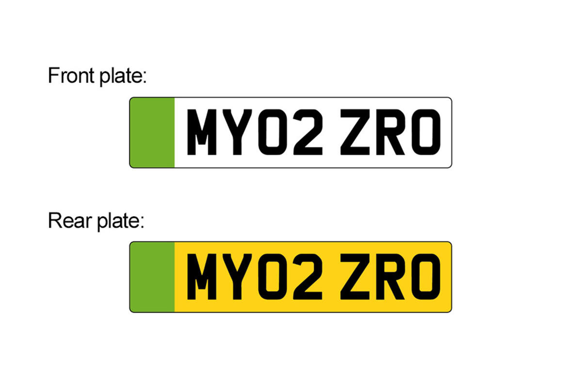 Green front and rear number plates