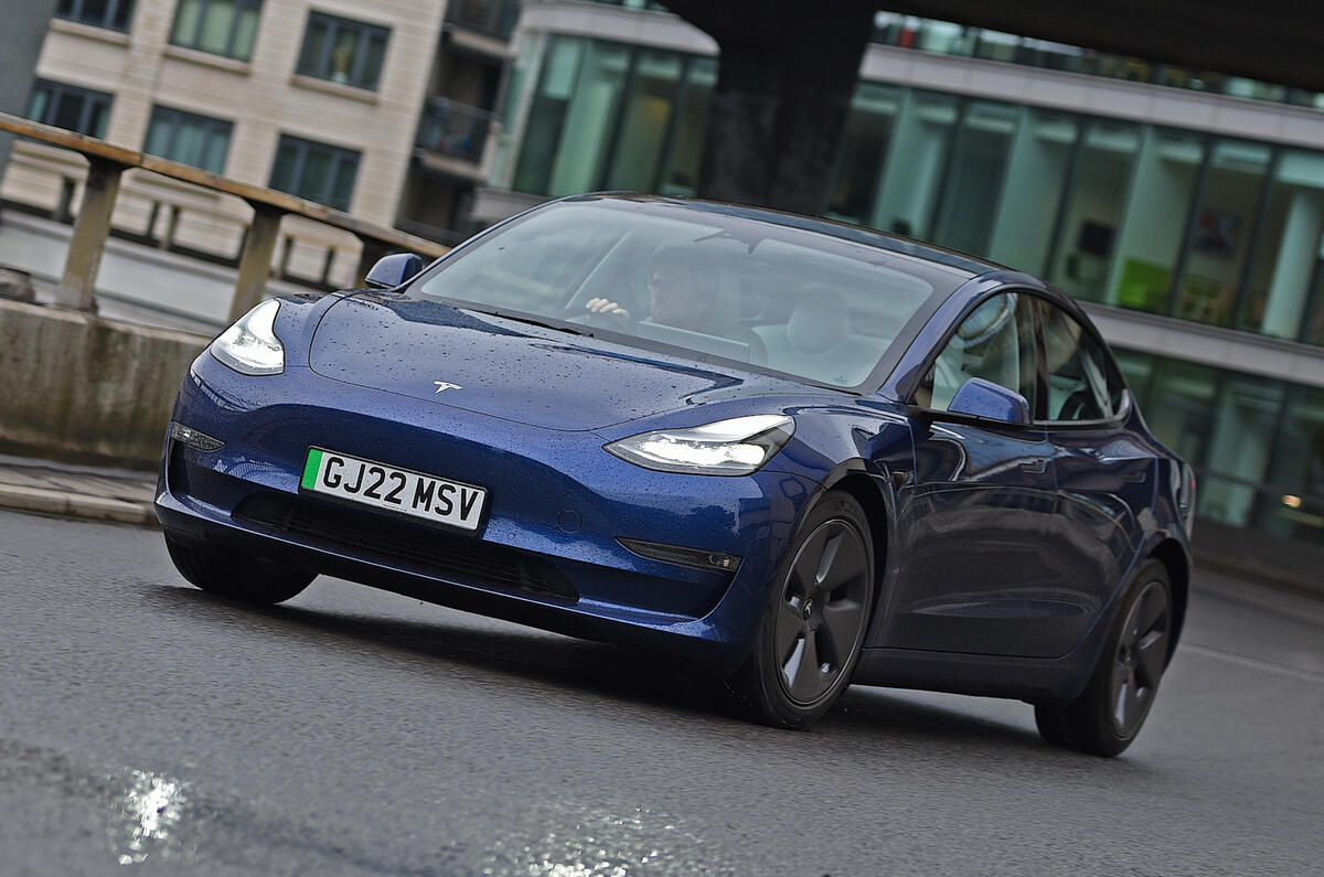 Tesla Model 3 2022 front tracking cornering