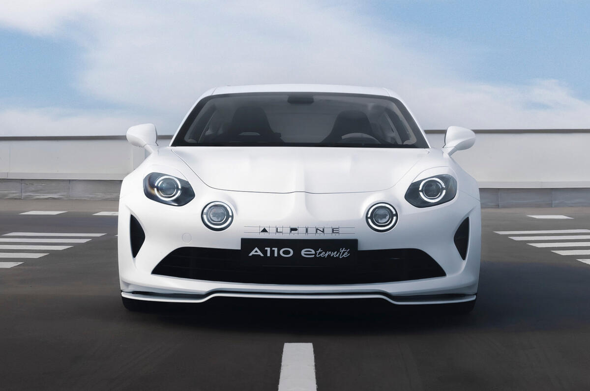 Alpine A110 E-Ternite Electric 2023 front static render Alpine A110 E-Ternite Electric 2023 front static render