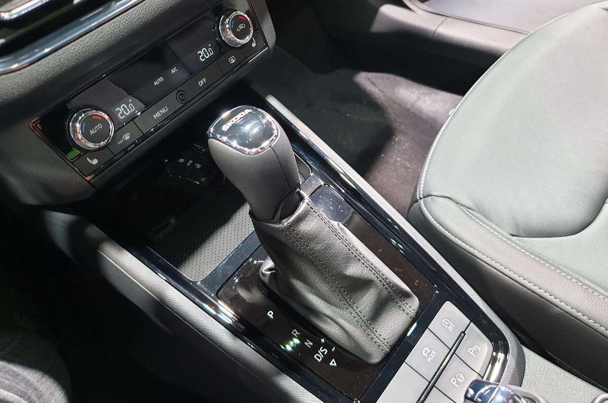 Skoda Scala official reveal stage gearstick