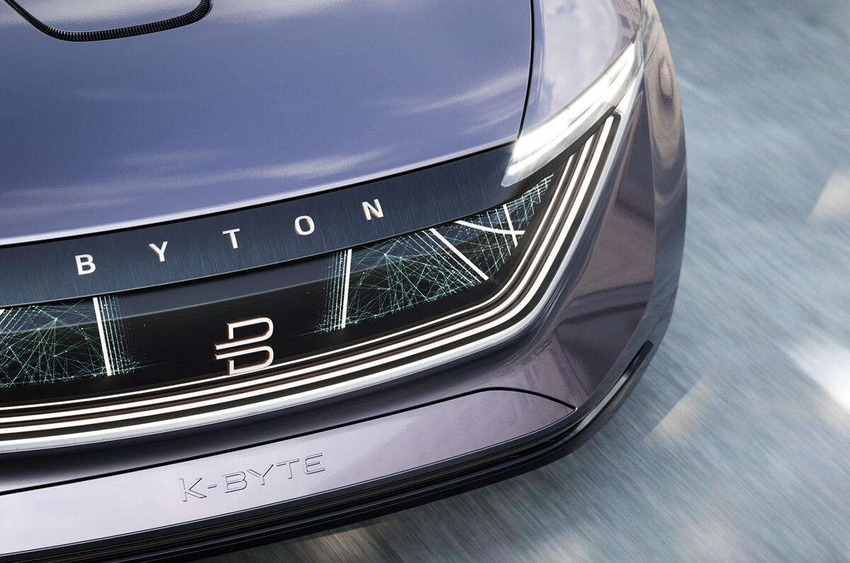 Byton K-Byte saloon concept smart surface front bumper