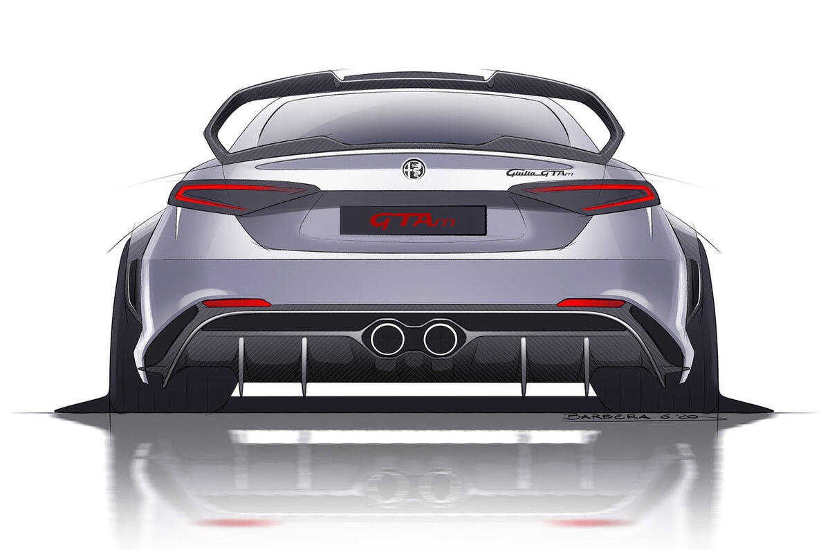 Alfa Romeo Giulia GTA render 2020 - stationary rear 