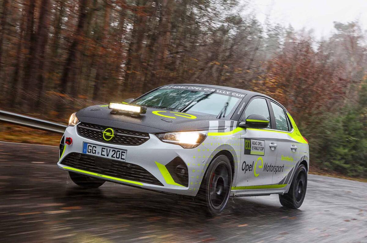 Vauxhall Corsa-e rally car front