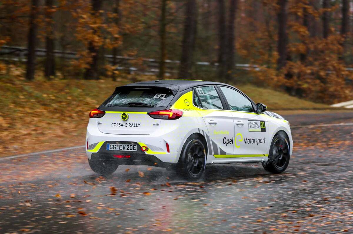 Vauxhall Corsa-e rally car rear