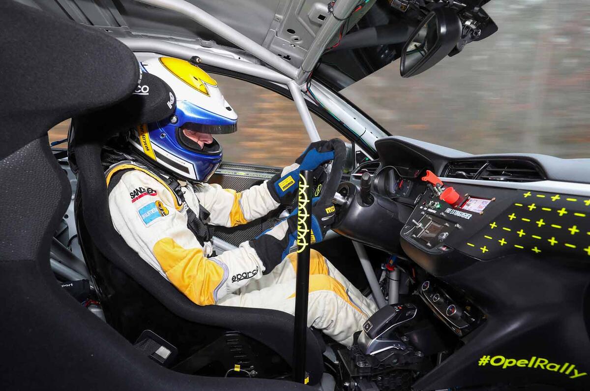 Vauxhall Corsa-e rally car interior