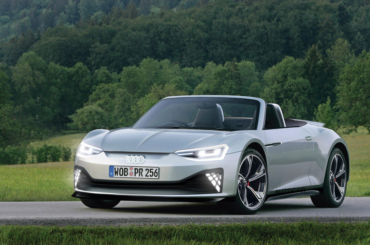 Audi electric TT render 2020 - stationary front Audi electric TT render 2020 - stationary front