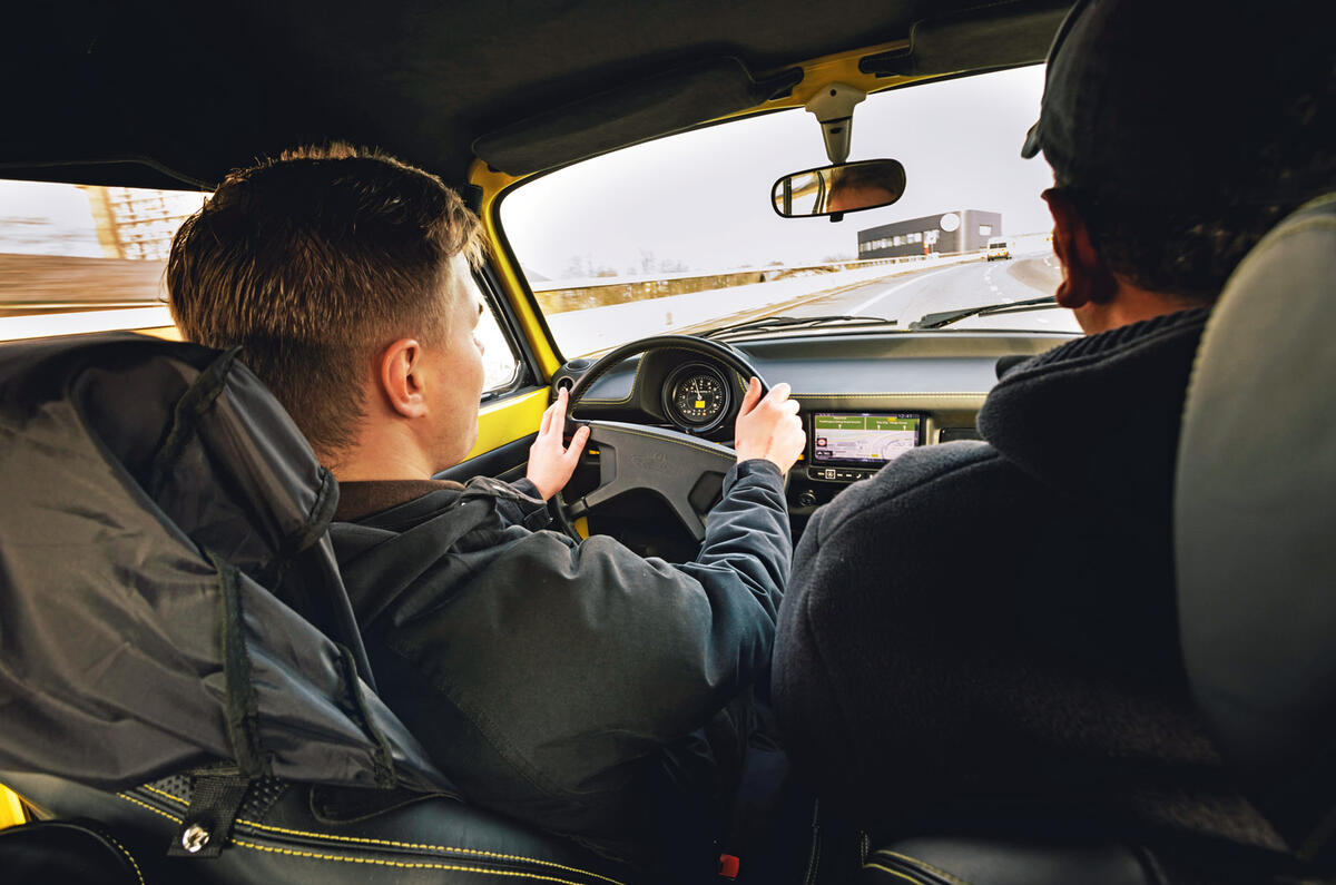 Felix Page driving the Bumblebee