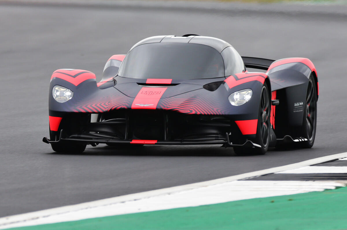 Aston Martin Valkyrie runs at the British Grand Prix