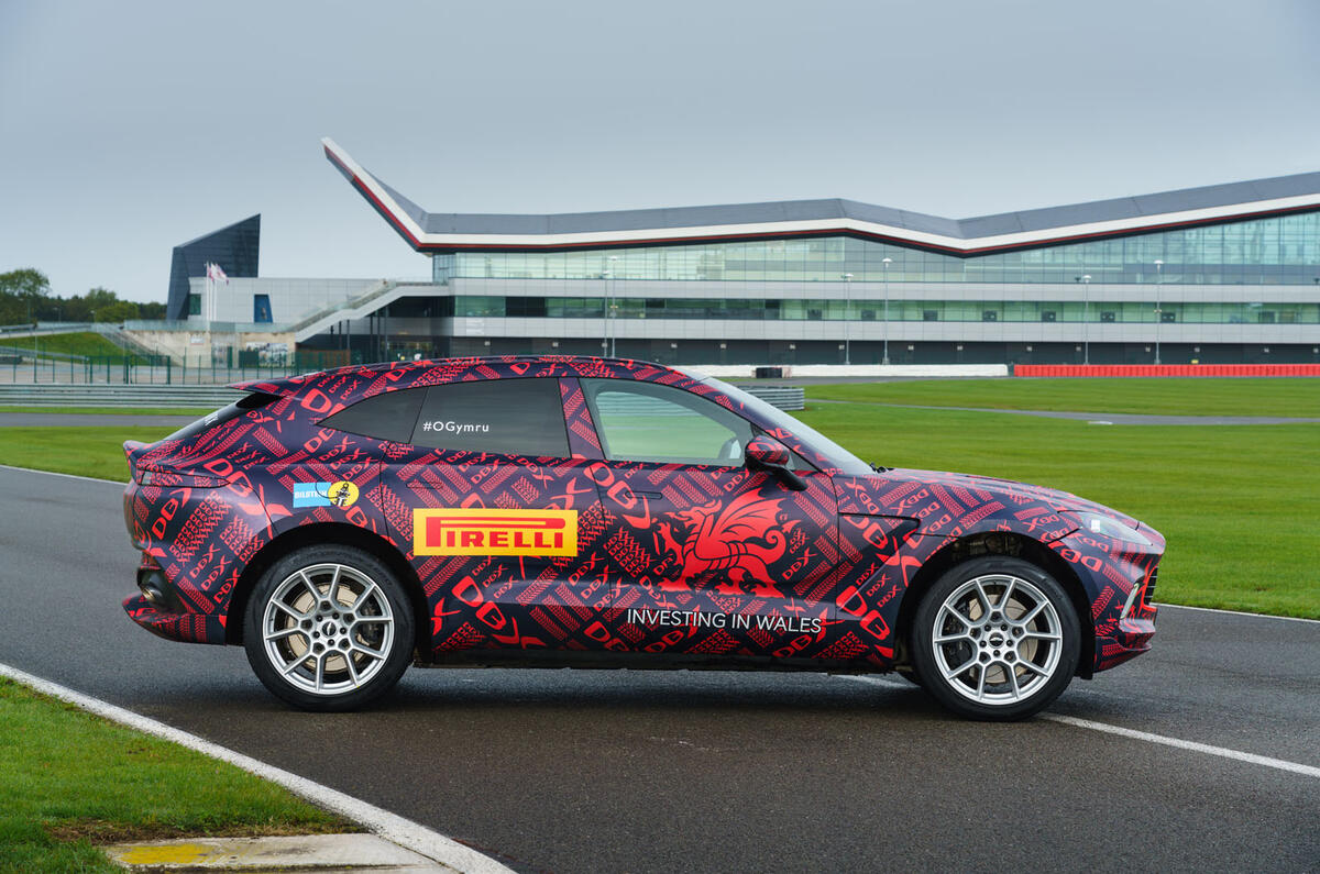 2020 Aston Martin DBX camouflaged prototype ride - static side