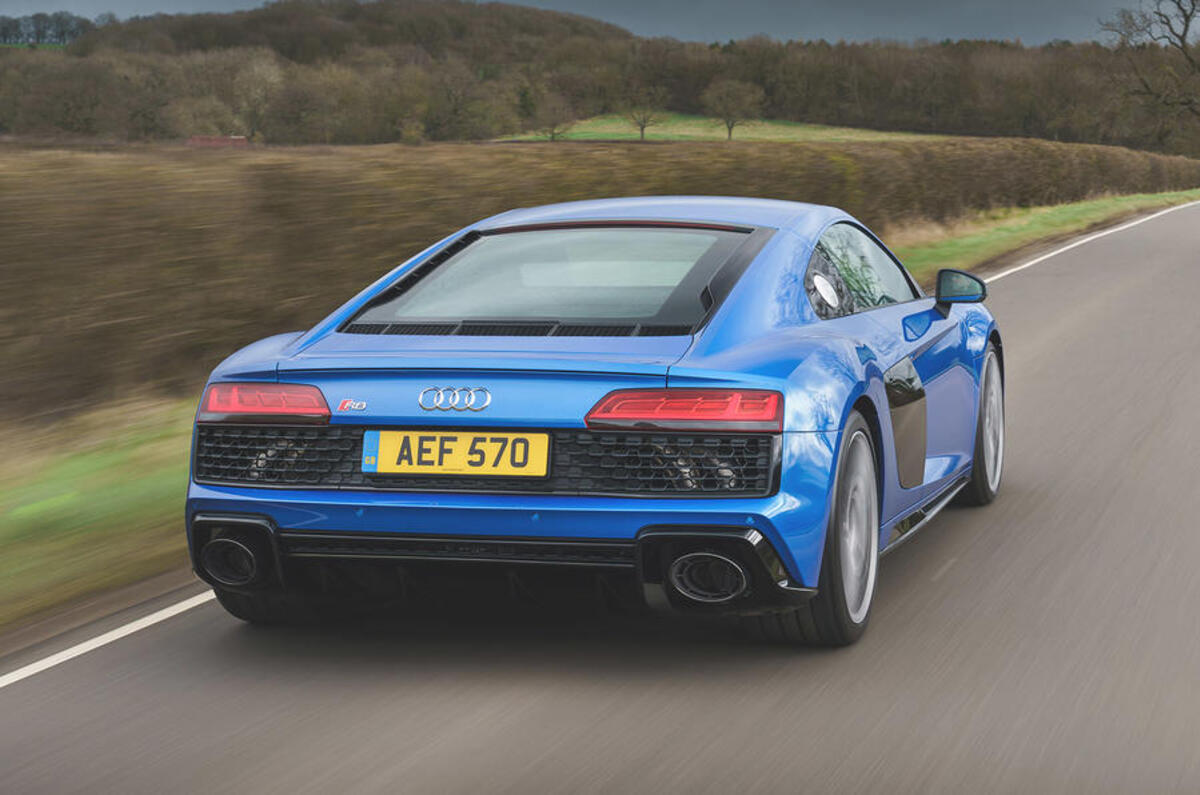 Audi R8 2019 UK first drive review - tracking rear