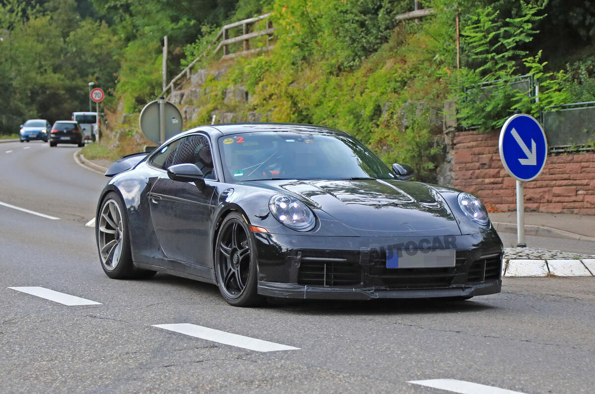 2020 Porsche 911 GT3 spotted testing front left
