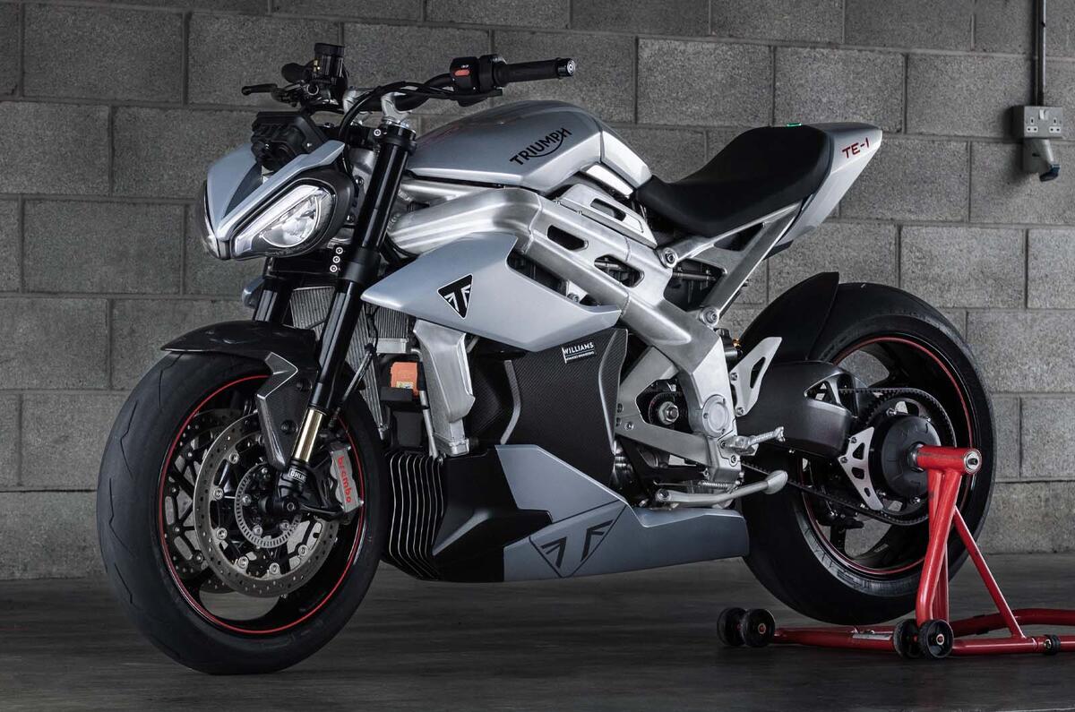Triumph TE-1 electric motorbike 2022 front Triumph TE-1 electric motorbike 2022 front