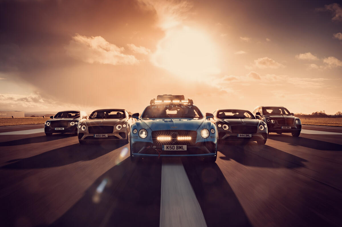 Bentleys on runway