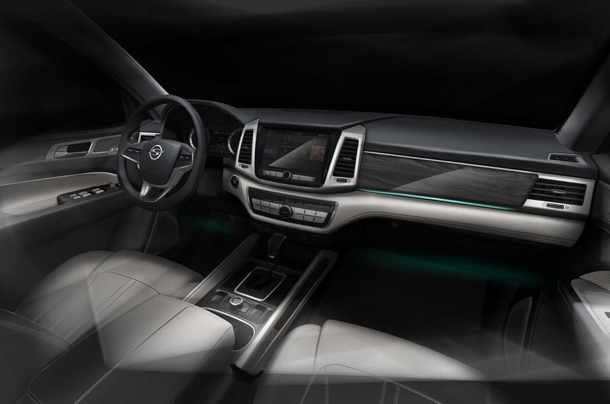 New Ssangyong Rexton sketch of interior