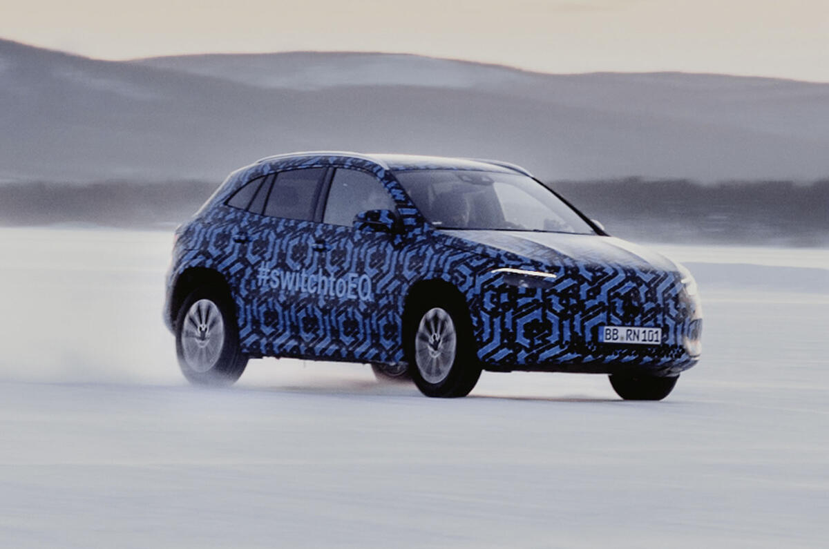 2020 Mercedes-Benz EQA prototype winter testing