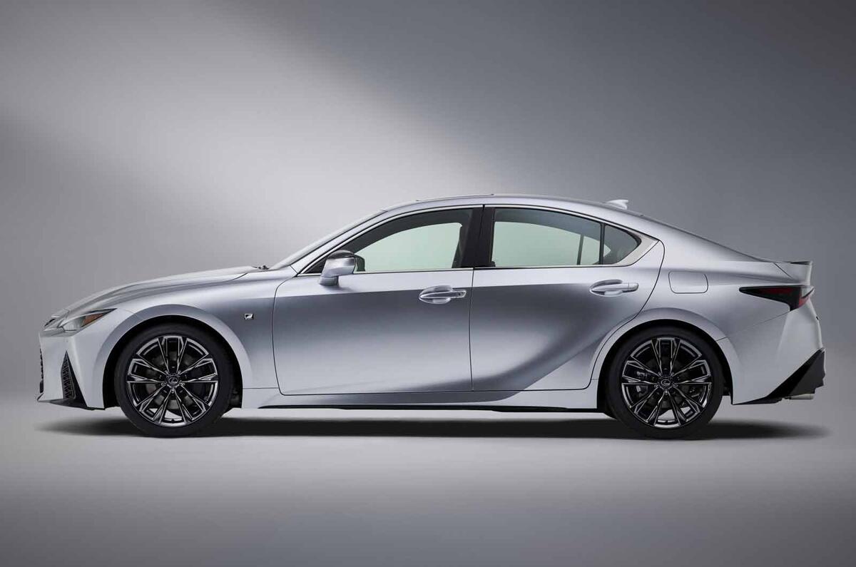2021 Lexus IS side on 2021 Lexus IS side on
