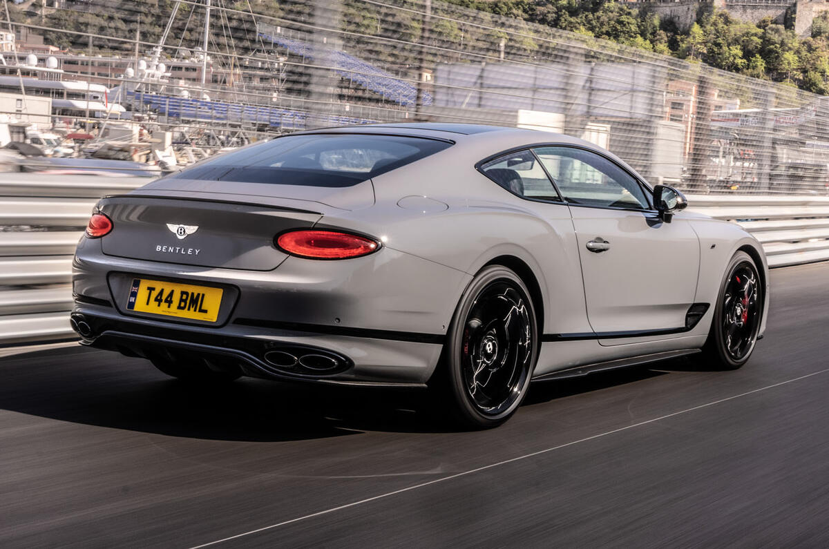 2022 Bentley Continental GT S rear three quarters dynamic 2022 Bentley Continental GT S rear three quarters dynamic