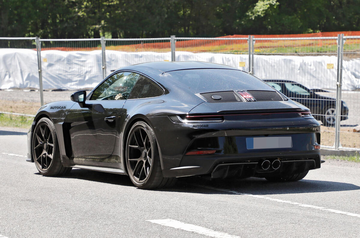 2022 Porsche 911 ST prototype testing rear quarter  close up 2