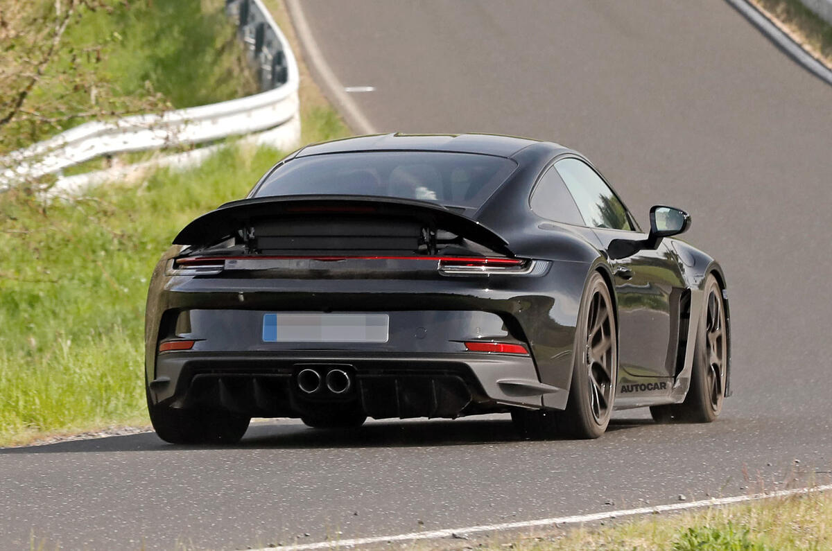 2022 Porsche 911 ST prototype testing rear