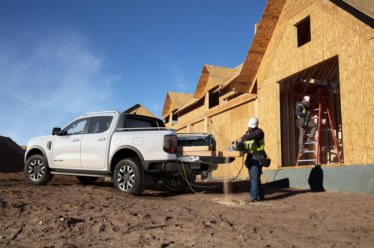 2023 Ford Ranger PHEV on work site 2023 Ford Ranger PHEV on work site