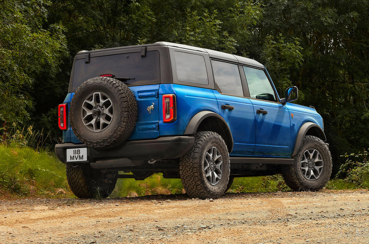 2023 Ford Bronco Badlands rear three quarter 2023 Ford Bronco Badlands rear three quarter