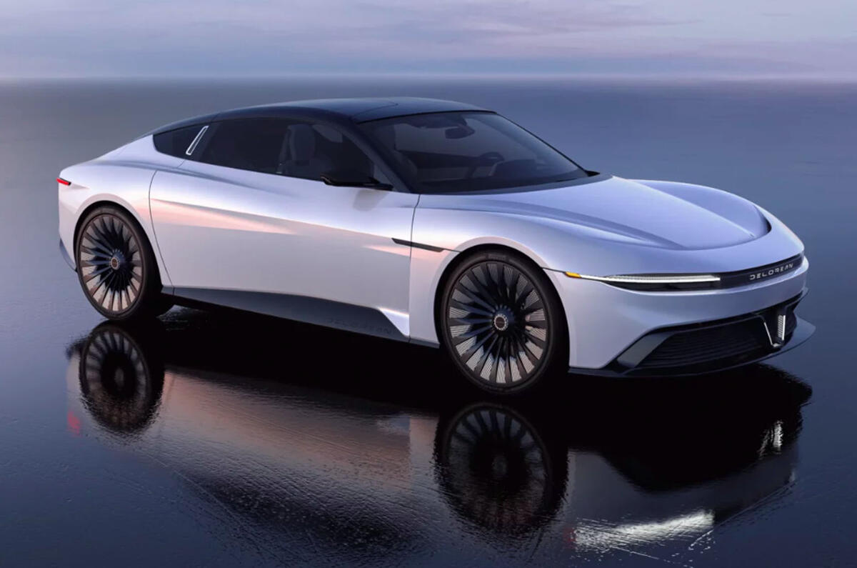 2024 Delorean Alpha 5 EV front three quarters 2024 Delorean Alpha 5 EV front three quarters