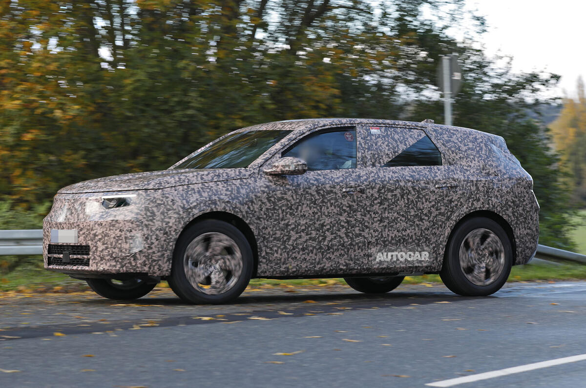 2024 Vauxhall Grandland camo side cornering 2024 Vauxhall Grandland camo side cornering