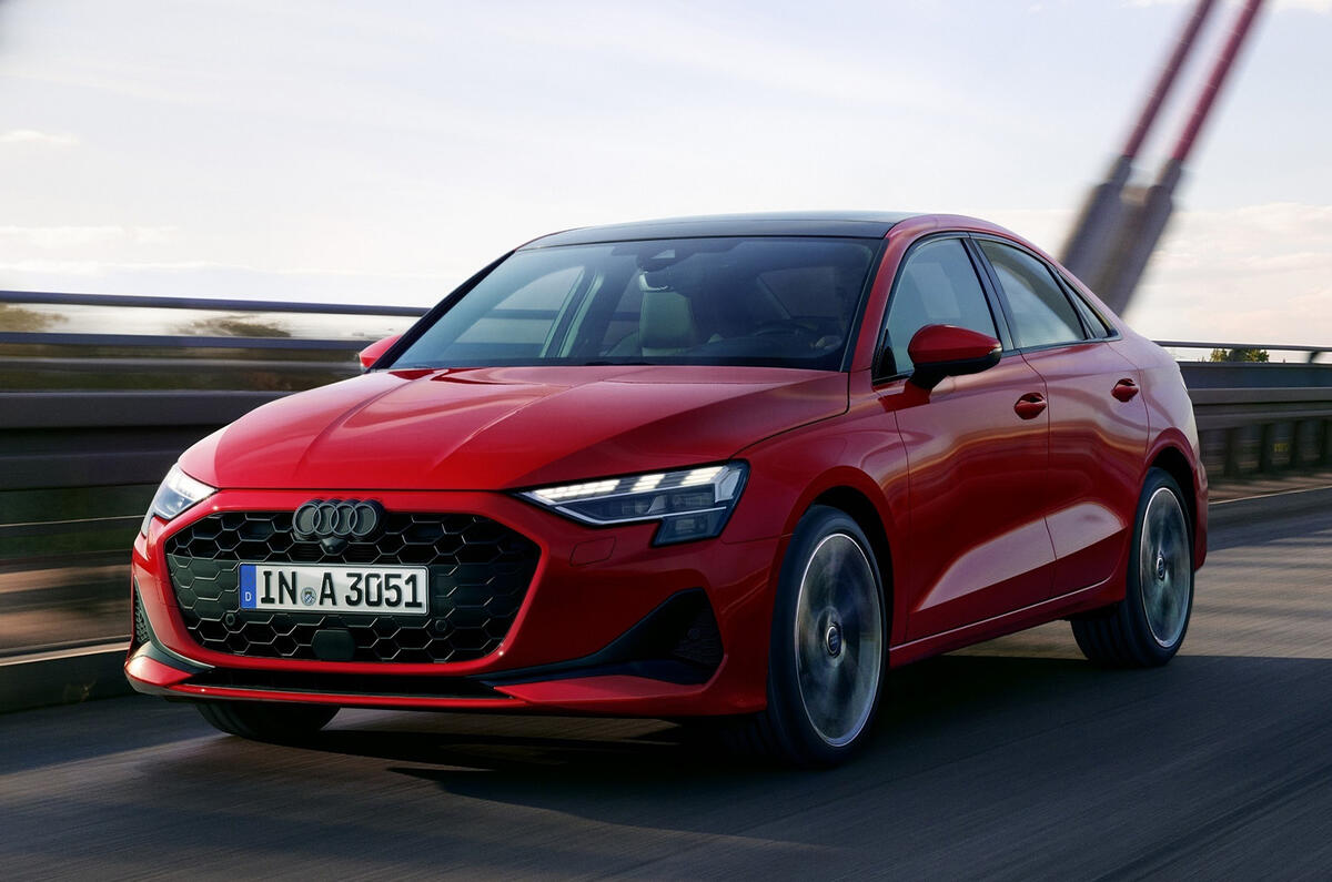2024 Audi A3 saloon front lead 2024 Audi A3 saloon front lead
