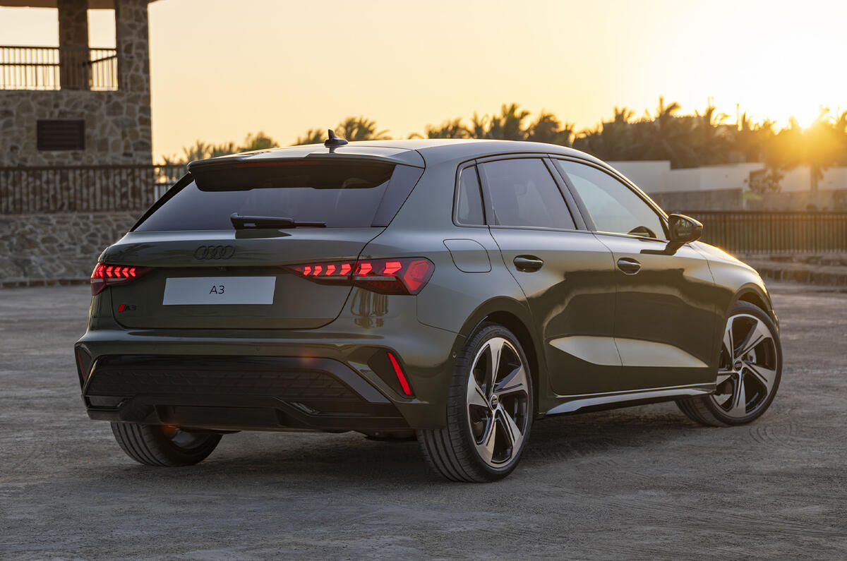 2024 Audi A3 Sportback rear sun set 2024 Audi A3 Sportback rear sun set