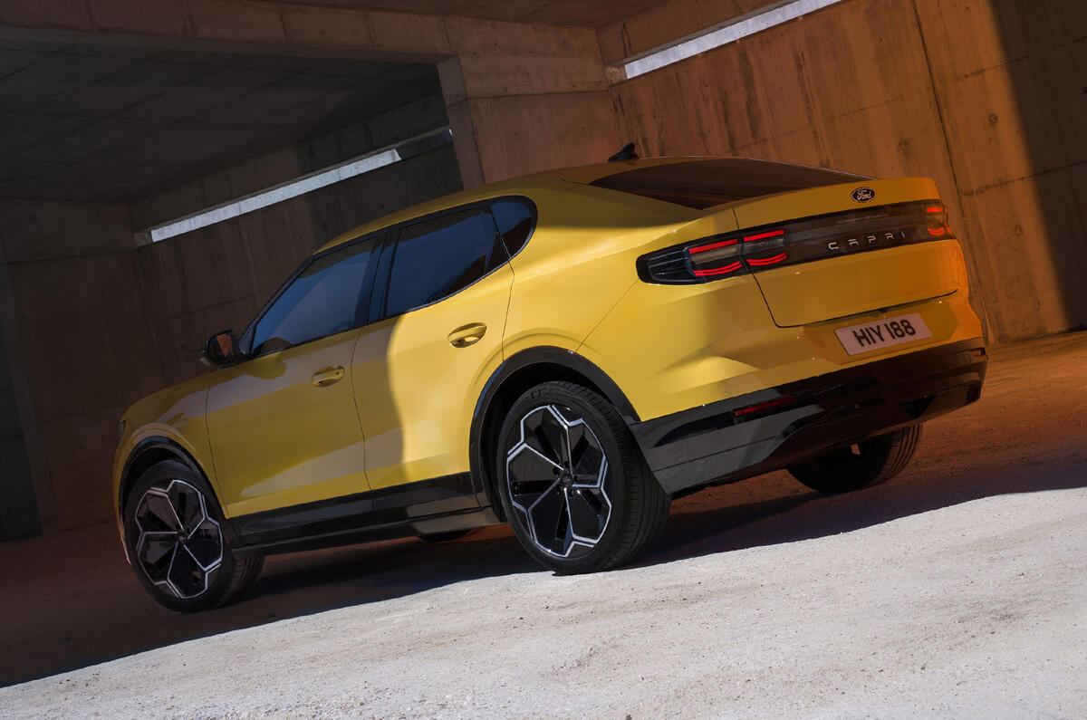 2024 Ford Capri yellow rear 2024 Ford Capri yellow rear