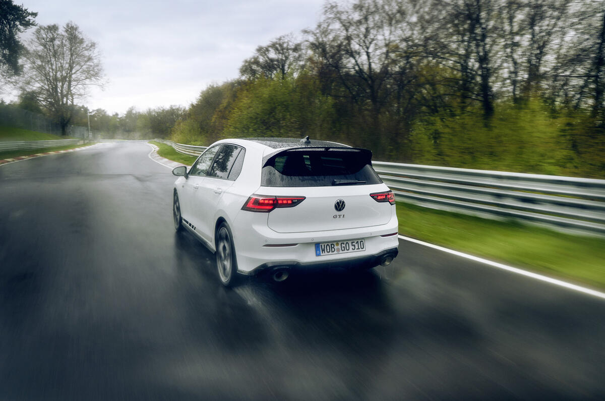 2024 Golf GTI Clubsport rear head on 2024 Golf GTI Clubsport rear head on