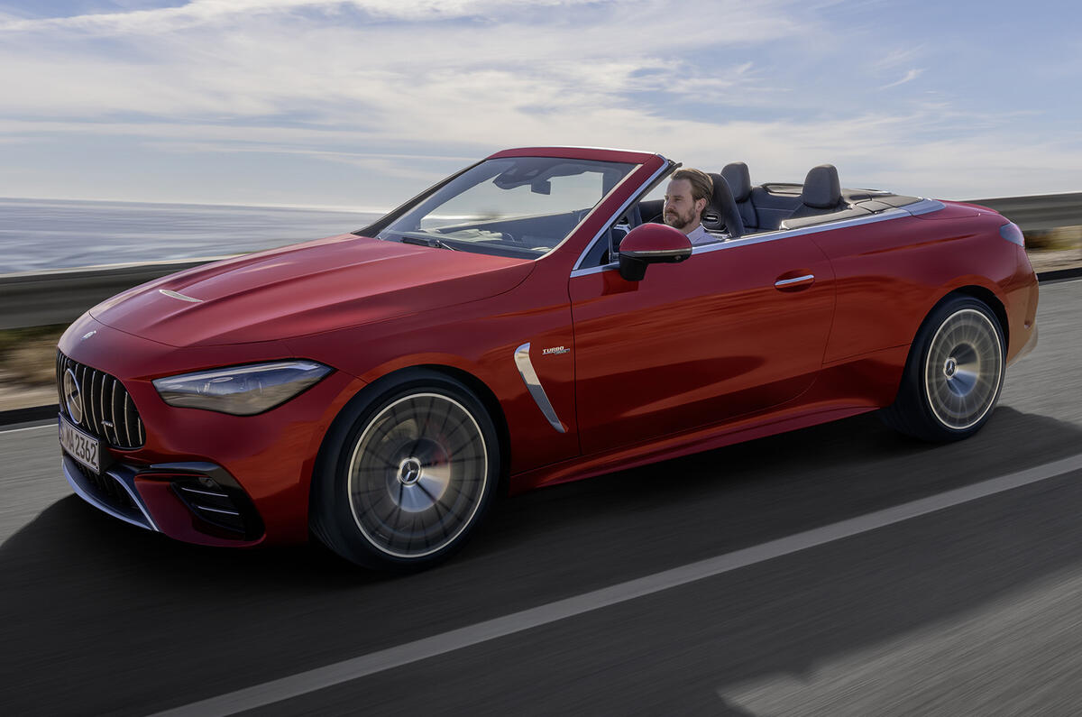 2024 Mercedes AMG CLE53 angle side 2024 Mercedes AMG CLE53 angle side