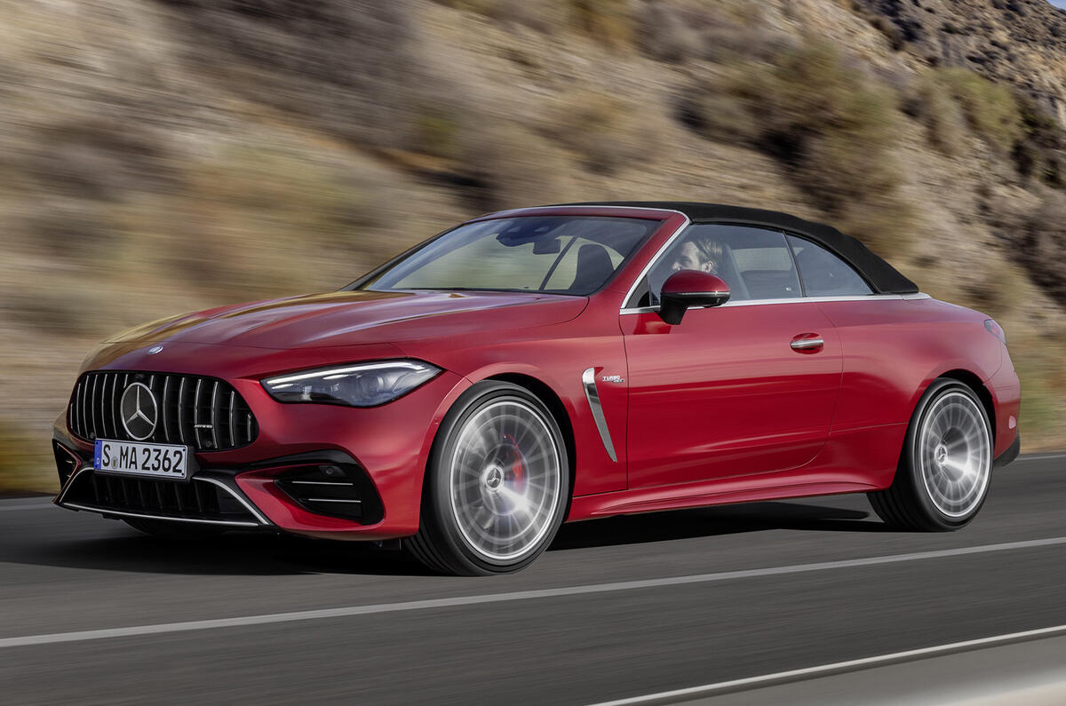 2024 Mercedes AMG CLE53 side roof up 2024 Mercedes AMG CLE53 side roof up