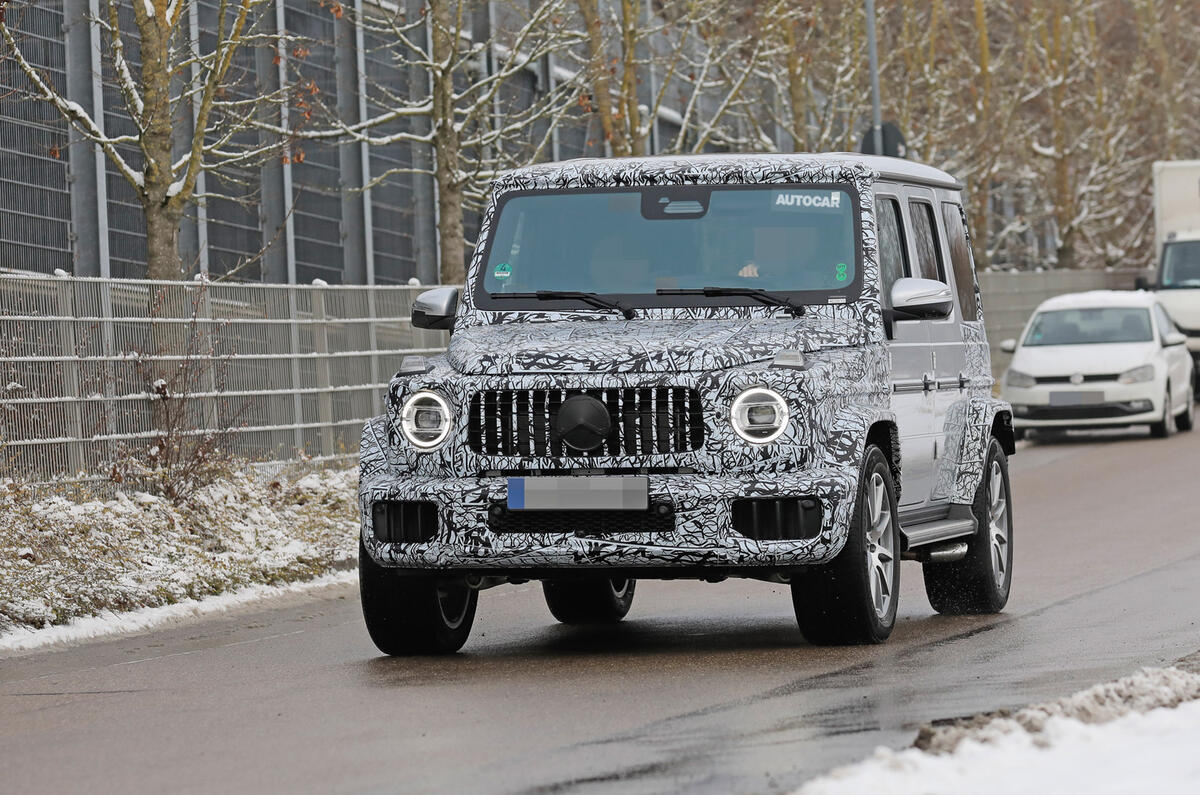 2024 Mercedes G Class front with snow