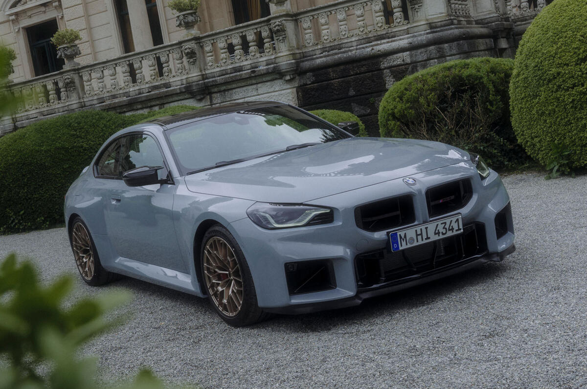 2025 BMW M2 CS Villa dEste front quarter static 2025 BMW M2 CS Villa dEste front quarter static