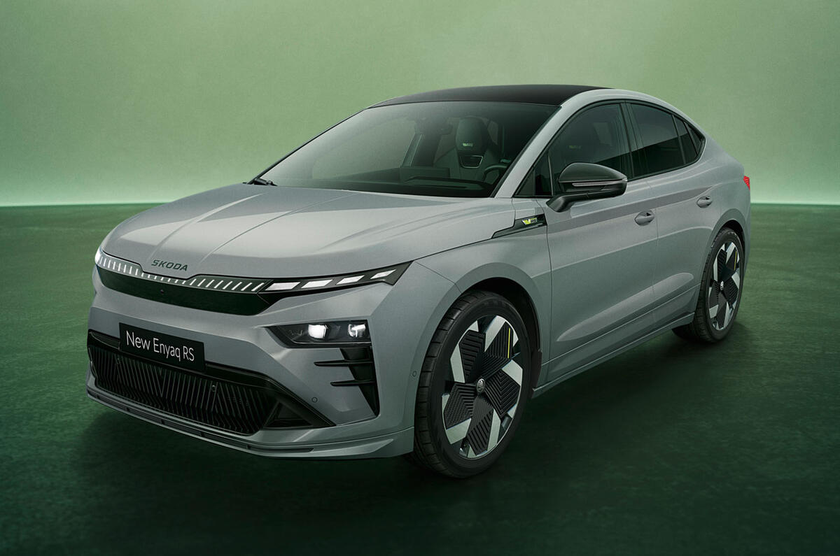 2025 Skoda Enyaq vRS coupe front quarter