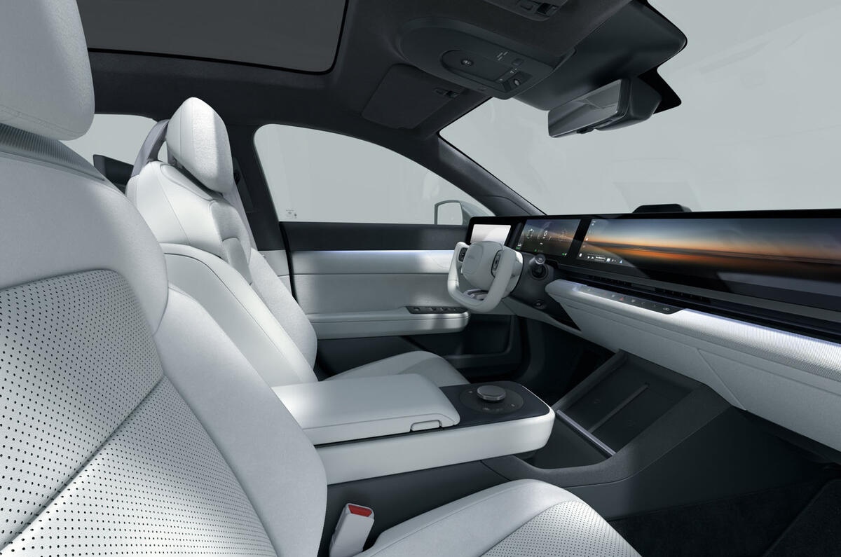 2025 Sony Honda Afeela 1 show car   front cabin, grey 2025 Sony Honda Afeela 1 show car   front cabin, grey