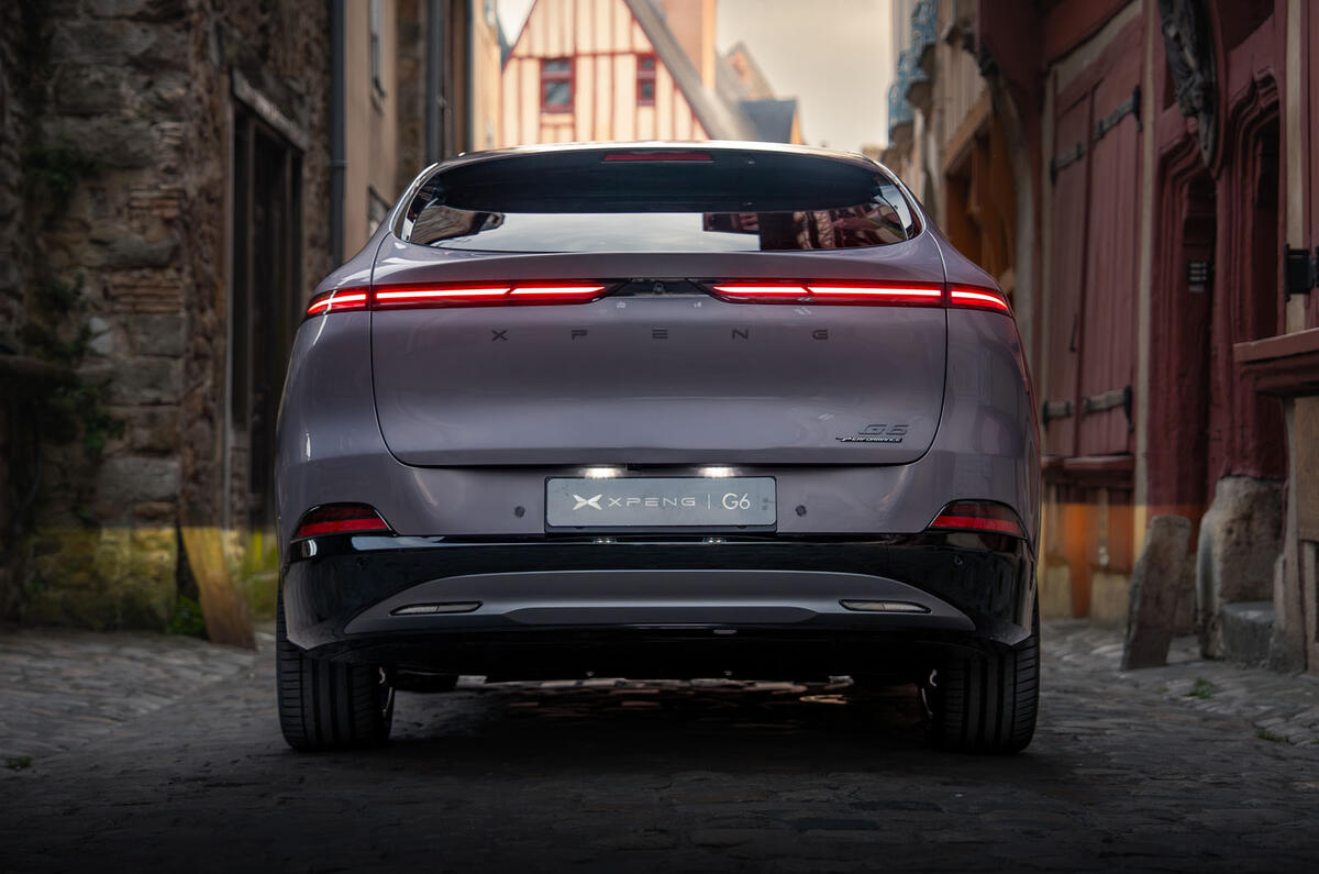 2025 Xpeng G6 in Le Mans village   rear 2025 Xpeng G6 in Le Mans village   rear