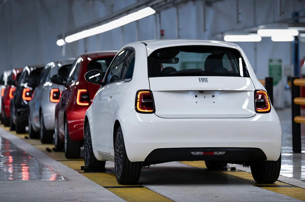 2026 Fiat 500 Hybrid prototype in factory rear