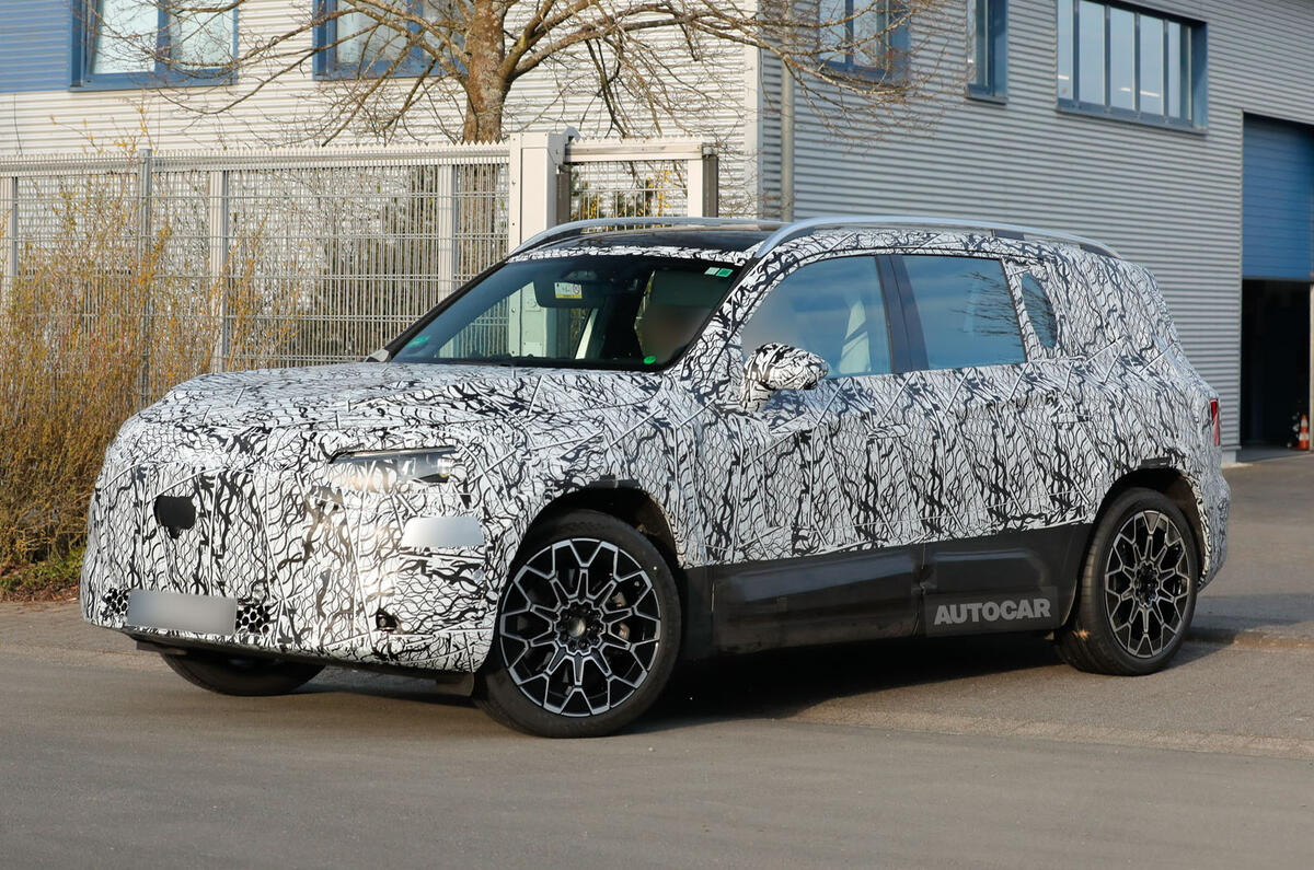 2026 Mercedes Benz GLB camo front quarter