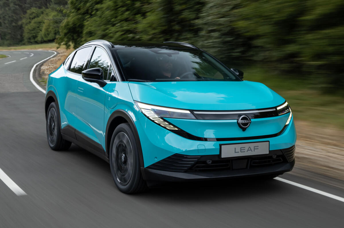 2026 Nissan Leaf front quarter tracking