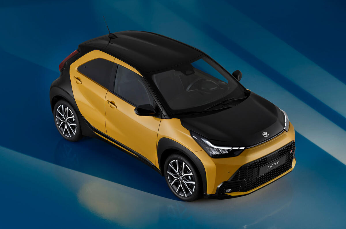 2026 Toyota Aygo X GR Sport front quarter static solid roof 2026 Toyota Aygo X GR Sport front quarter static solid roof
