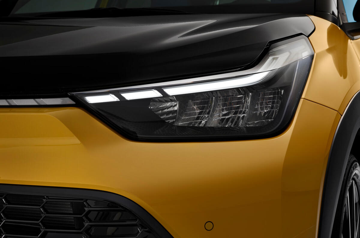 2026 Toyota Aygo X GR Sport headlight off detail 2026 Toyota Aygo X GR Sport headlight off detail