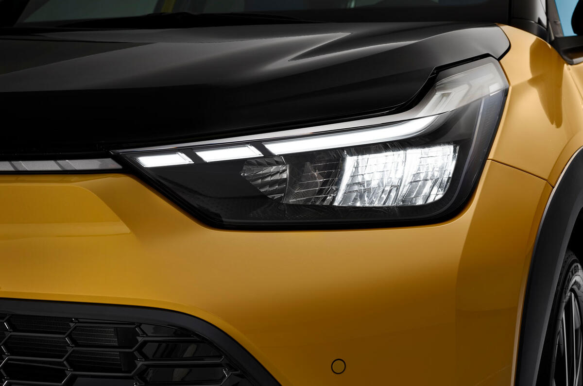 2026 Toyota Aygo X GR Sport headlight on detail 2026 Toyota Aygo X GR Sport headlight on detail